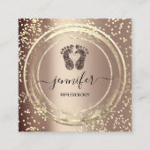 QRコードロゴリフレクソロジー足マッサージ足バラ スクエア名刺 (正面)