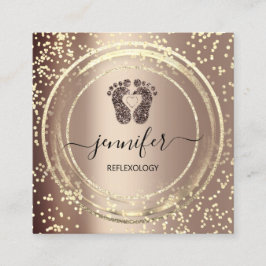 QRコードロゴリフレクソロジー足マッサージ足バラ スクエア名刺