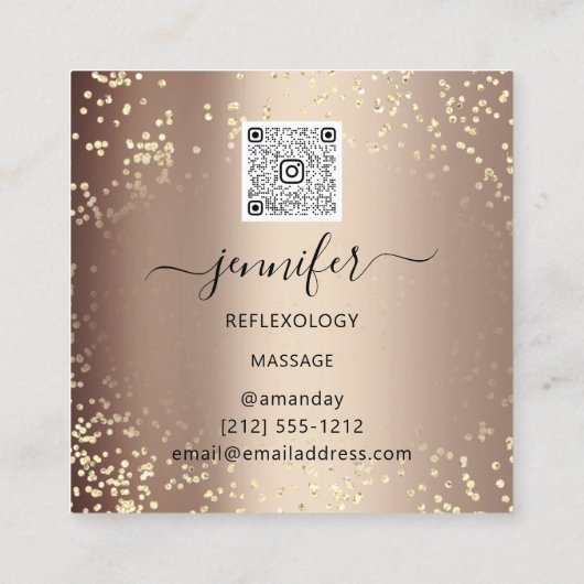 QRコードロゴリフレクソロジー足マッサージ足バラ スクエア名刺 (裏面)