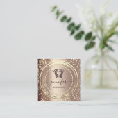 QRコードロゴリフレクソロジー足マッサージ足バラ スクエア名刺 (スタンド正面)