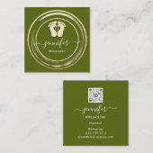 QRコードロゴリフレクソロジー足マッサージ足マスタード スクエア名刺 (正面/裏面)