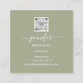 QRコードロゴリフレクソロジー足マッサージ足ミント スクエア名刺 (裏面)