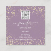 QRコードロゴリフレクソロジー足マッサージ足紫 スクエア名刺 (裏面)