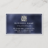 QRコードロゴレストラン料理ダイエットシェフネイビー 名刺 (裏面)