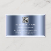 QRコードロゴレストラン料理ダイエットシェフブルー 名刺 (裏面)