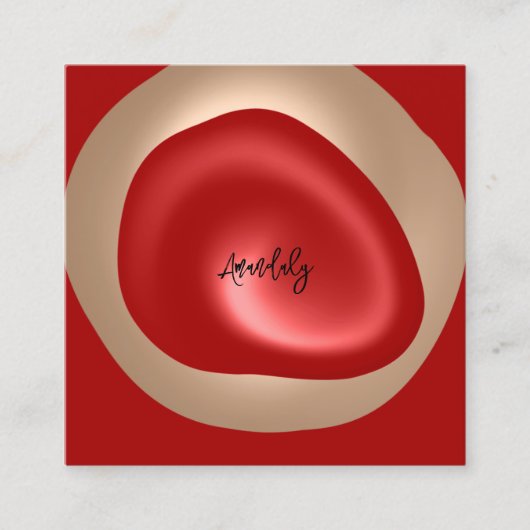 QRコードロゴレッド抽象芸術赤面ミニマリズム スクエア名刺 (正面)
