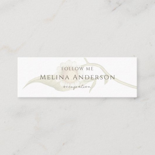 QRコードロゴワイルドフラワーデイジーソーシャルメディア スキニー名刺 (正面)