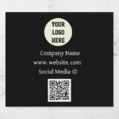 QRコードロゴ会社ブラックビジネス企業の ビールラベル (シングルラベル)