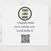 QRコードロゴ会社ブラックビジネス企業の ビールラベル (シングルラベル)