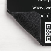 QRコードロゴ会社ブラックビジネス企業の マウスパッド (コーナー)