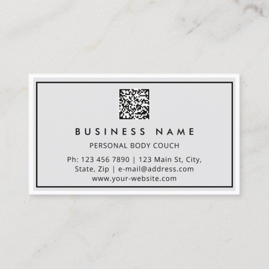 QRコードロゴ体スカルプトマッサージグ気にレー 名刺 (裏面)