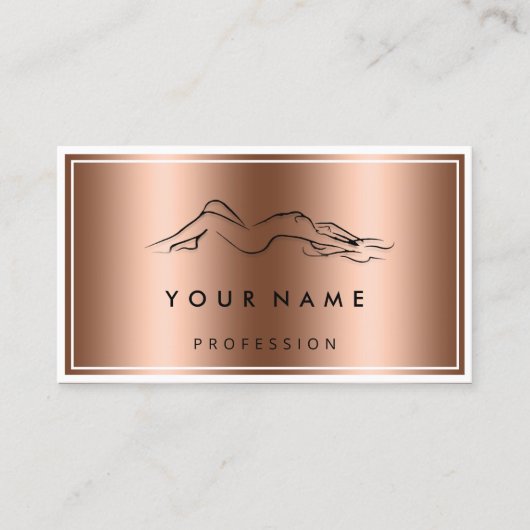 QRコードロゴ体彫刻マッサージバラ銅 名刺 (正面)