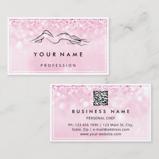 QRコードロゴ体彫刻マッサージピ気にック 名刺 (正面/裏面)