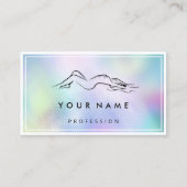 QRコードロゴ体彫刻マッサージブルーフレームBu 名刺 (正面)