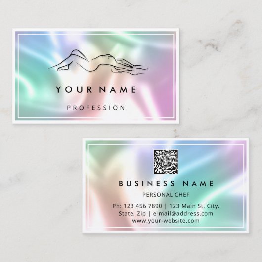 QRコードロゴ体彫刻マッサージホログラフ気にグラフ 名刺 (正面/裏面)