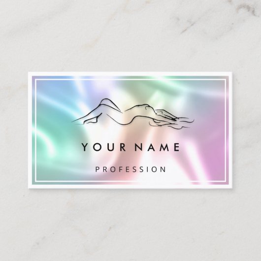 QRコードロゴ体彫刻マッサージホログラフ気にグラフ 名刺 (正面)