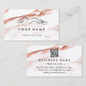 QRコードロゴ体彫刻マッサージ大理石バラ 名刺 (正面/裏面)