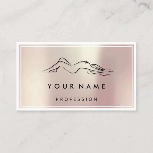 QRコードロゴ体彫刻マッサージ気にバラ 名刺 (正面)