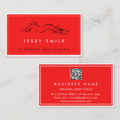 QRコードロゴ体彫刻マッサージ気にレッドスパ 名刺 (正面/裏面)