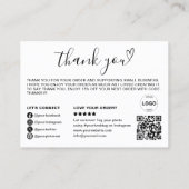 Qrコードロゴ写真ビジネスに感謝モダン 名刺 (裏面)