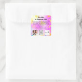 QRコードロゴ写真製品説明バターピンク スクエアシール (バッグ)