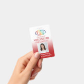 QRコードロゴ写真ID Covid Vaccine Pass Red バッジ (Handheld)