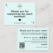 Qrコードロゴ割引レビュー離れに感謝 名刺 (正面/裏面)