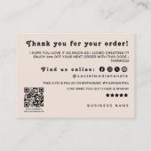 Qrコードロゴ割引レビュー離れに感謝 名刺 (裏面)