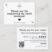 Qrコードロゴ割引レビュー離れに感謝 名刺 (正面/裏面)