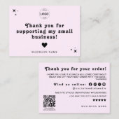 Qrコードロゴ割引レビュー離れに感謝 名刺 (正面/裏面)