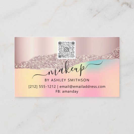 QRコードロゴ抽象芸術オンラインショップバラ自筆証書 名刺 (裏面)