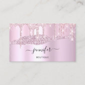 QRコードロゴ抽象芸術オンラインショップピンクドリップ 名刺 (正面)