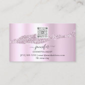 QRコードロゴ抽象芸術オンラインショップピンクブラック 名刺 (裏面)