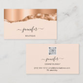 QRコードロゴ抽象芸術銅ストロークパステル 名刺 (正面/裏面)