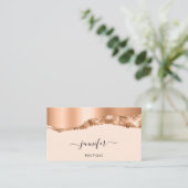 QRコードロゴ抽象芸術銅ストロークパステル 名刺 (スタンド正面)