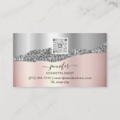 QRコードロゴ抽象芸術銅バラ銀 名刺 (裏面)