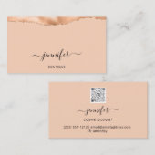 QRコードロゴ抽象芸術銅桃バラ 名刺 (正面/裏面)