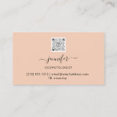 QRコードロゴ抽象芸術銅桃バラ 名刺 (裏面)