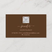 QRコードロゴ抽象芸術銅桃ブラウン 名刺 (裏面)