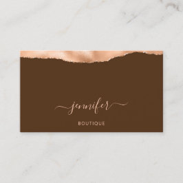 QRコードロゴ抽象芸術銅桃ブラウン 名刺