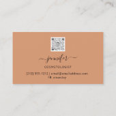 QRコードロゴ抽象芸術銅線ブラウン 名刺 (裏面)