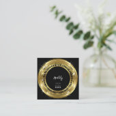 QRコードロゴ白黒ゴールデンフレームサークル スクエア名刺 (スタンド正面)