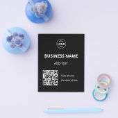 QRコードロゴ黒モダン チラシ (シングル)