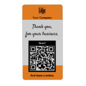 QRコードロゴ ご協力ありがとうございます ラベル (正面)