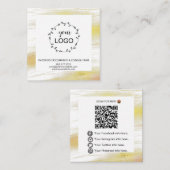 *~* qrコードロゴ-ソーシャルメディアアイコン金ゴールド塵 スクエア名刺 (正面/裏面)