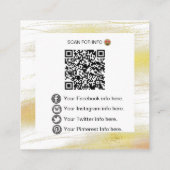 *~* qrコードロゴ-ソーシャルメディアアイコン金ゴールド塵 スクエア名刺 (裏面)