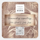 QRコードロゴ フォト プロダクト サンクス ローズ ブライダル スクエアシール (正面)