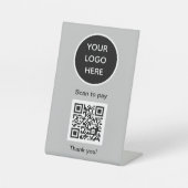 QRコードロゴGray Business Scan Me Webサイト 台座サイン (正面)