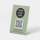 QRコードロゴSage Green Business Scan Me Webサイト 台座サイン (正面)