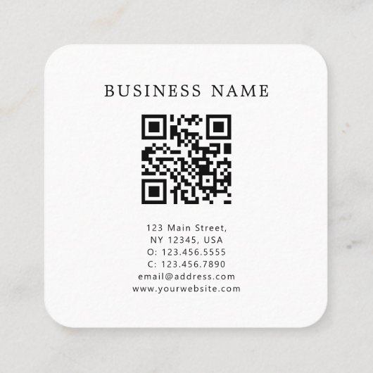 QRコードロミニマルゴ正方形名刺 スクエア名刺 (裏面)